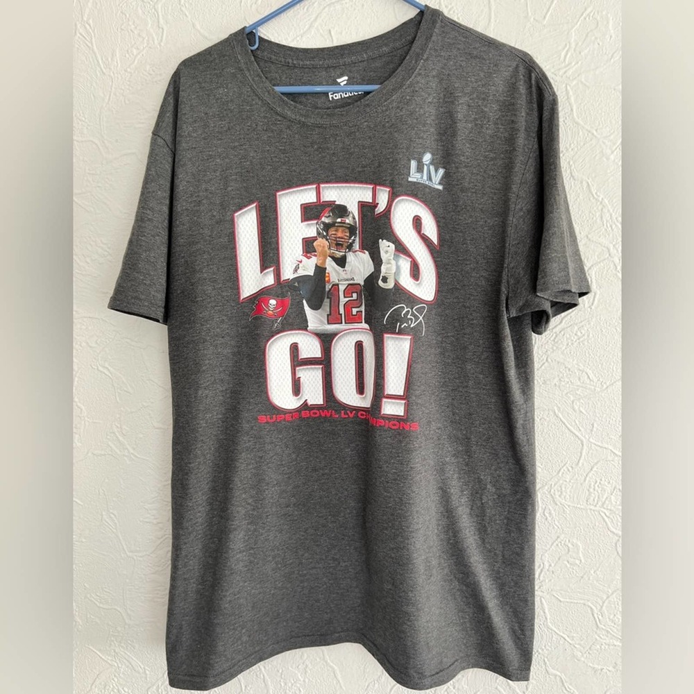FANATICS TOM BRADY BUCCANEERS LETS GO GRAPHIC SHIRT SOFT SIZE XL